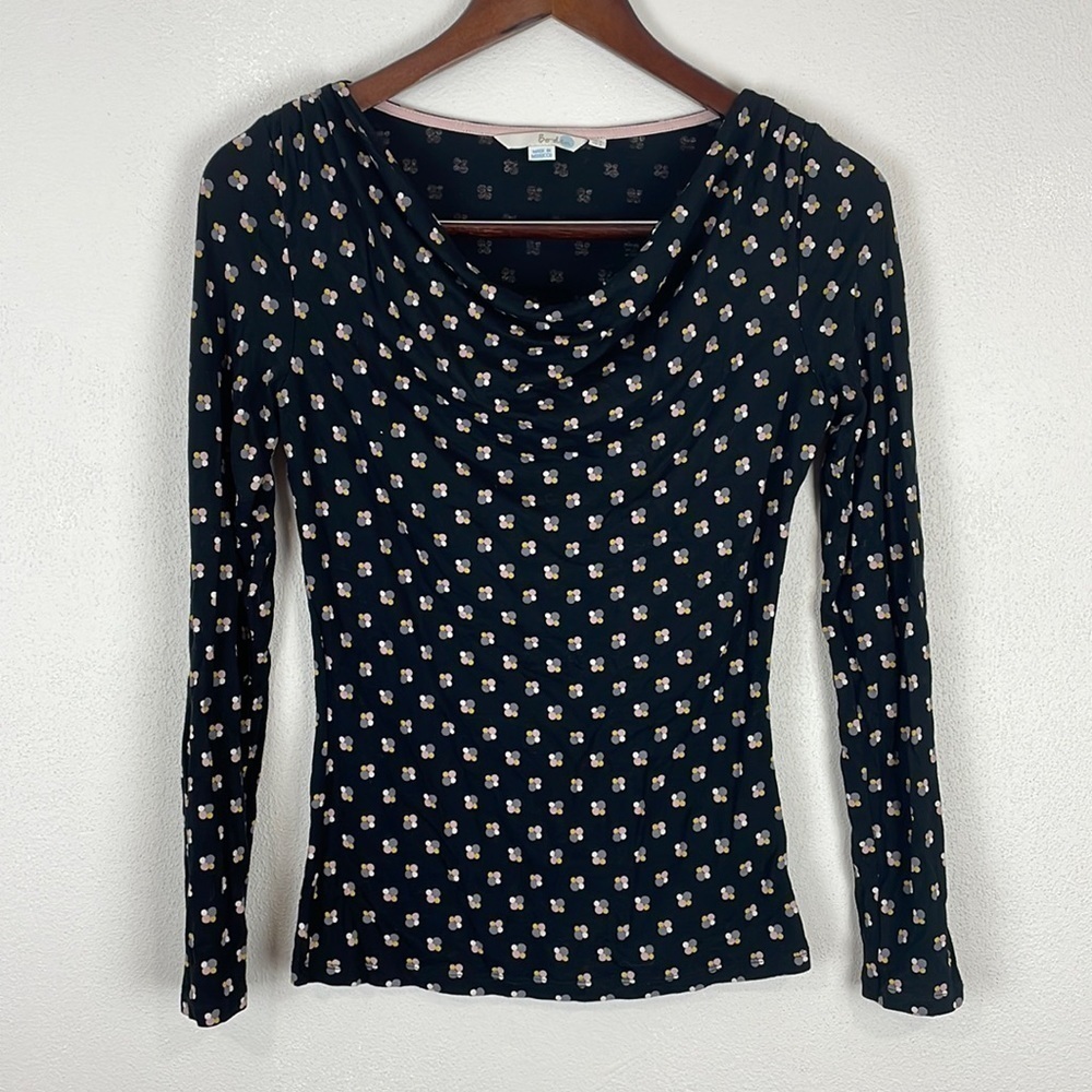 Boden Kitty Cowl Neck Dot Shirt